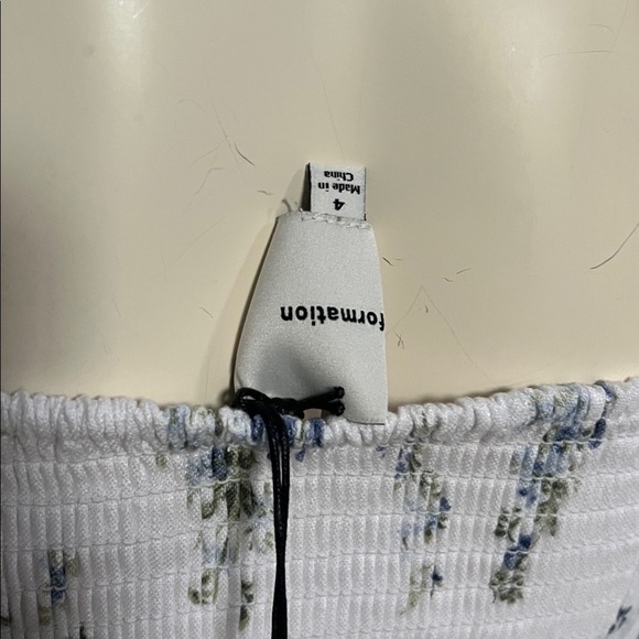 Reformation Simmie Floral Puff Sleeve Linen Crop Top Floral Puff Sleeve Crop Top - Picture 6 of 7